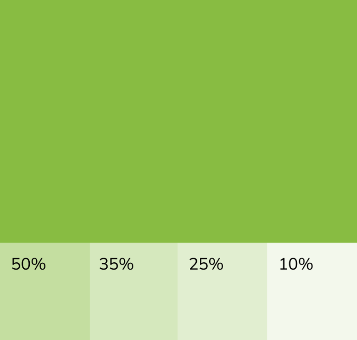 Colour swatch showing opacity 50–10%