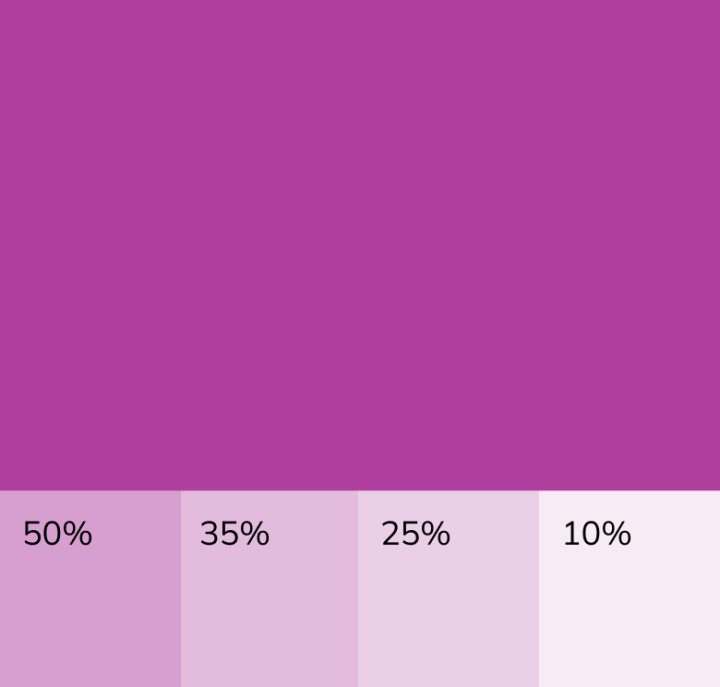Colour swatch showing opacity 50–10%
