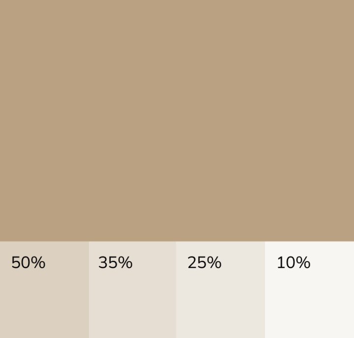 Colour swatch showing opacity 50–10%